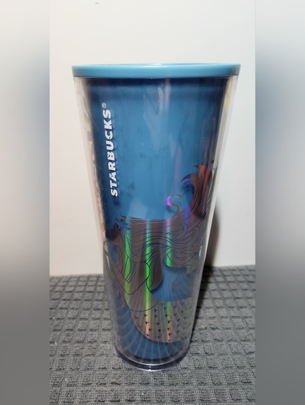 Starbucks 2021 Blue Holiday Siren Mermaid Color Changing Holographic Tumbler